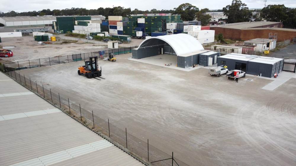 Aerial view of completed commercial yard
